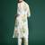 White printed pure cotton kurta trouser set