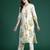 White printed pure cotton kurta trouser set