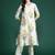 White printed pure cotton kurta trouser set