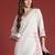 Off white embroidered pure cotton kurta trouser set