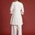 Off white embroidered pure cotton kurta trouser set