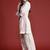 Off white embroidered pure cotton kurta trouser set