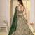 Green Brocade Zari Weaving lehenga choli set