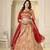 Red Brocade Zari Weaving lehenga choli set
