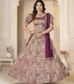 Wine Brocade Zari Weaving lehenga choli set