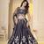 Navy Blue Georgette Embroidery, Sequins Work lehenga choli set