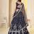 Navy Blue Georgette Embroidery, Sequins Work lehenga choli set
