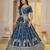 Teal Embroidery Zari, Sequins Work lehenga choli 