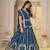 Teal Embroidery Zari, Sequins Work lehenga choli 