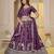 WINE Embroidery Zari, Sequins Work lehenga choli 