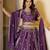 WINE Embroidery Zari, Sequins Work lehenga choli 