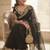 Black embroidered embellished zari net saree with unrtiched blouse piece