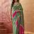 Green embellished sequinned  cotton saree