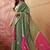 Green embellished sequinned  cotton saree