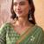 Green embellished sequinned  cotton saree