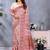 Pink paisley embroidered pashmina designer chanderi saree