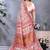 Pink paisley embroidered pashmina designer chanderi saree