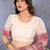 Pink paisley embroidered pashmina designer chanderi saree