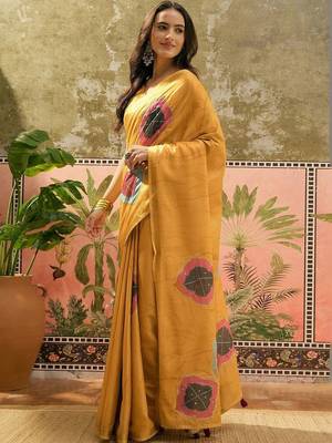 Mustard  cotton saree 2