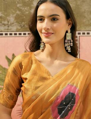 Mustard  cotton saree 4