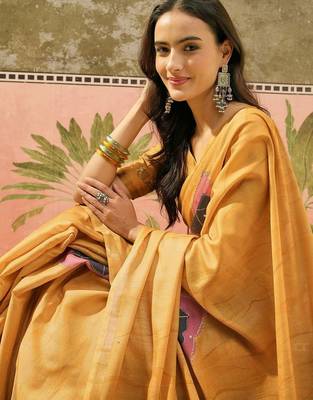 Mustard  cotton saree 5