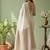 White ethnic motifs woven design banarasi saree with unstitched blouse