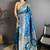 Blue woven design zari silk blend handloom banarasi saree