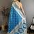 Blue woven design zari silk blend handloom banarasi saree