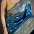 Blue woven design zari silk blend handloom banarasi saree