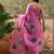 Pink ethnic motifs embroidered  cotton saree
