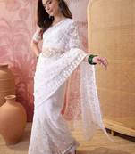 White embroidered  sarees