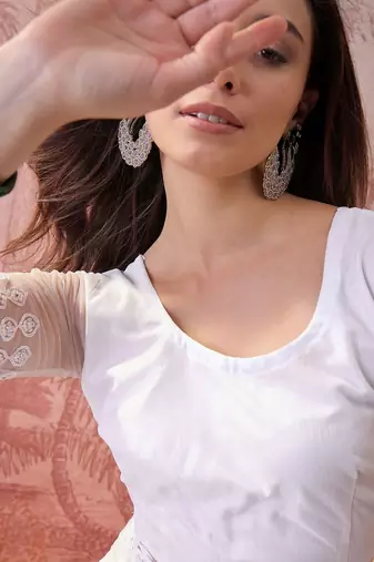 White embroidered  sarees