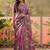 Purple floral  cotton designer saree