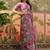 Purple floral  cotton designer saree