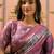 Purple floral  cotton designer saree