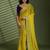 Lime beads stones silk chiffon party sarees