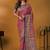 Pink position printed ethnic motifs banarasi saree with matching blouse