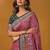 Pink position printed ethnic motifs banarasi saree with matching blouse