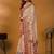 Cream ethnic motifs printed banarasi saree with unstitched blouse piece
