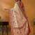 Cream ethnic motifs printed banarasi saree with unstitched blouse piece