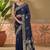 Blue woven design art silk banarasi sarees with unstitched blouse piece