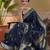 Blue woven design art silk banarasi sarees with unstitched blouse piece