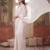 Off white embellished sequinned poly georgette saree