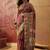 Purple floral woven design sarees with unstitched blouse piece