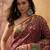 Purple floral woven design sarees with unstitched blouse piece