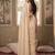 Cream striped sequinned poly georgette designer saree