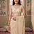 Cream striped sequinned poly georgette designer saree