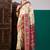 Cream ethnic digital printed festive wear printing saree with matching blouse