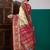 Cream ethnic digital printed festive wear printing saree with matching blouse