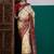 Cream ethnic digital printed festive wear printing saree with matching blouse